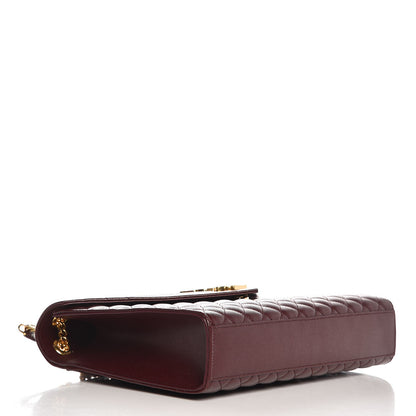 Saint Laurent Grain De Poudre Mixed Matelasse Large Triquilt Monogram Satchel Rouge Legion 4 of 9