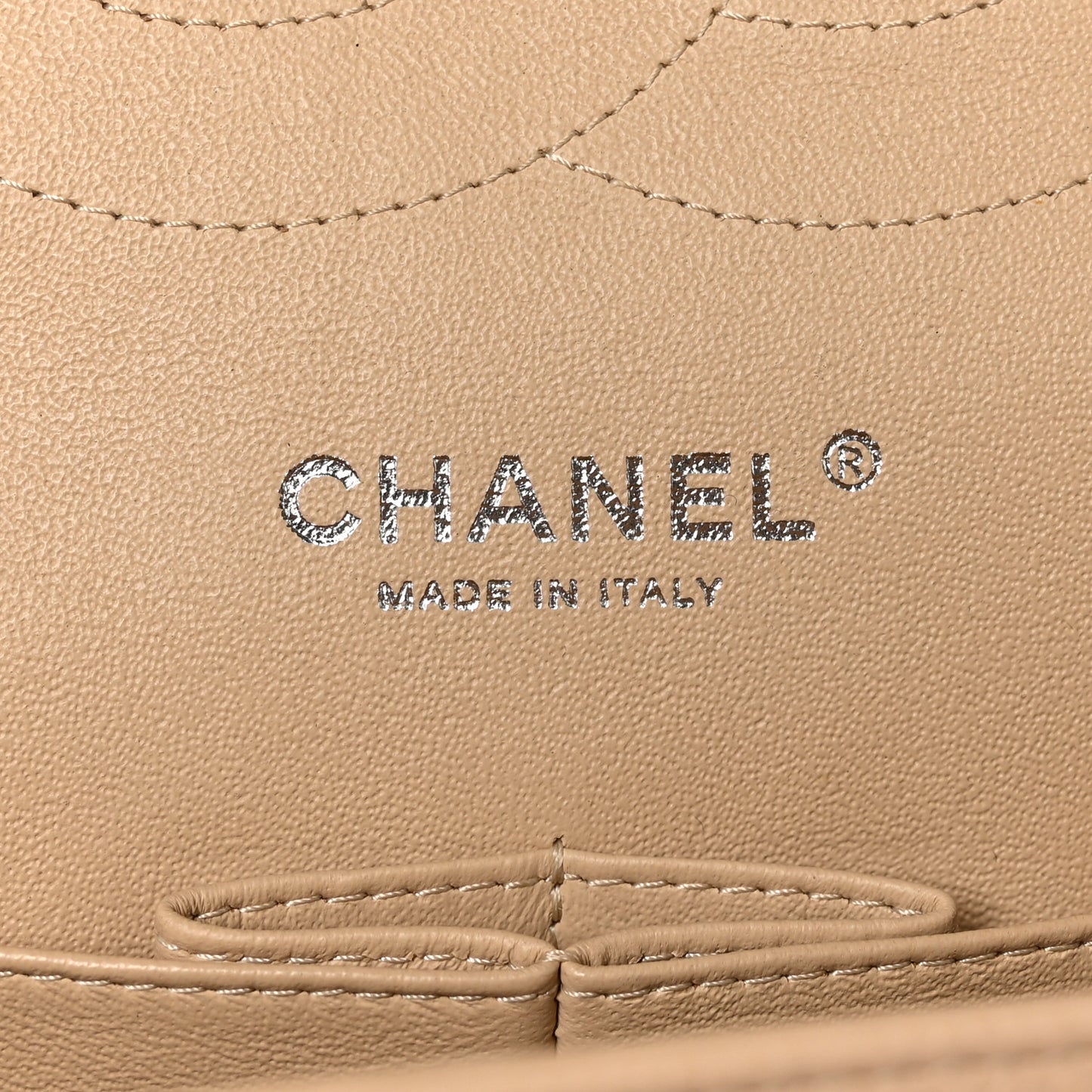 Caviar Quilted Jumbo Double Flap Beige