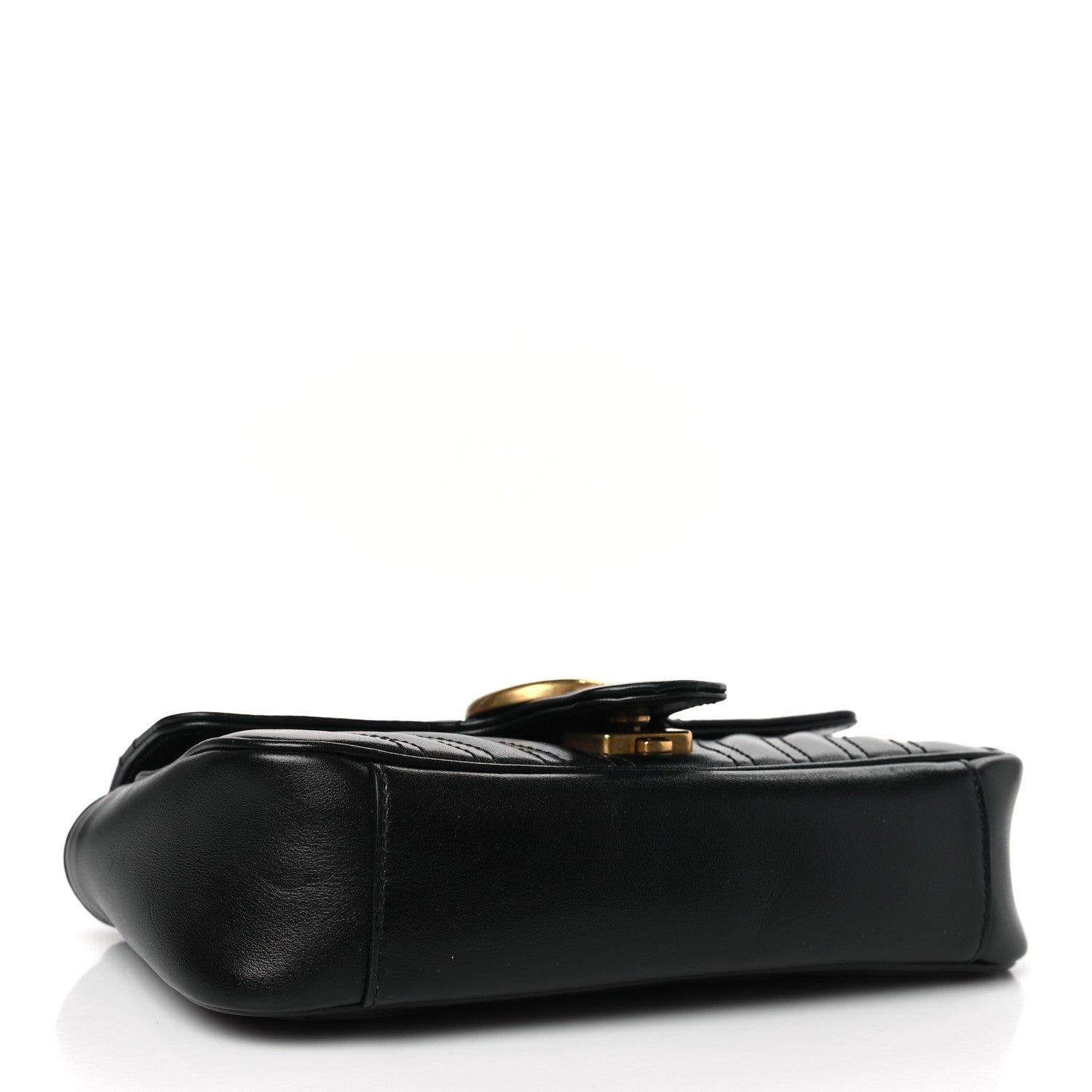 Gucci Calfskin Matelasse Mini GG Marmont Shoulder Bag Black 4 of 9