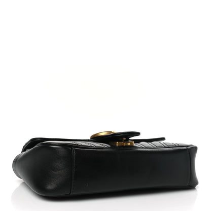 Gucci Calfskin Matelasse Mini GG Marmont Shoulder Bag Black 4 of 9