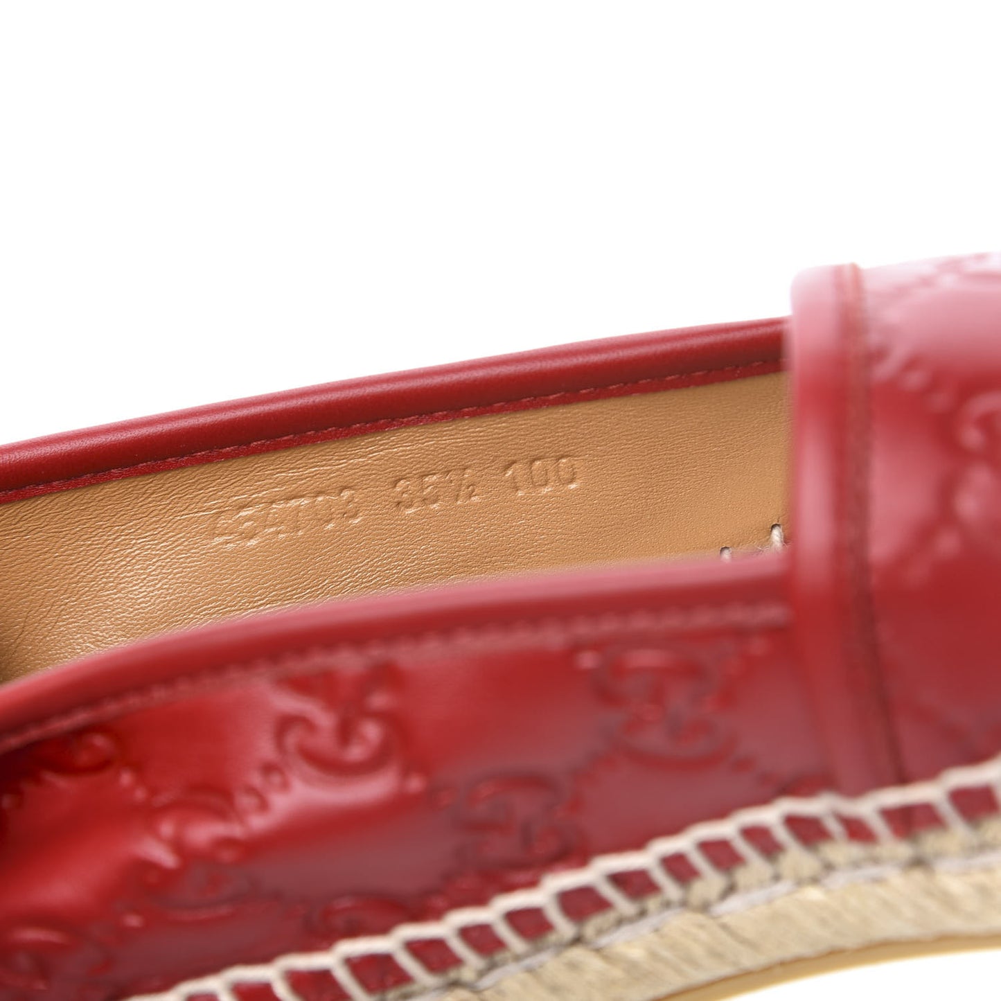 Guccissima Signature Espadrilles 35.5 Hibiscus Red