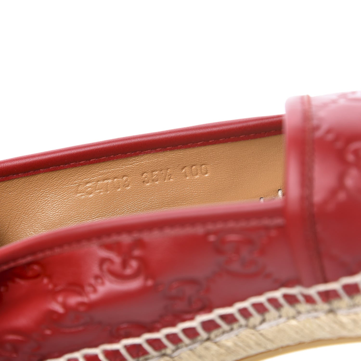 Gucci Guccissima Signature Espadrilles 35.5 Hibiscus Red 9 of 10