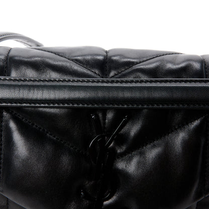 Saint Laurent Lambskin Quilted Monogram Monochrome Small Loulou Puffer Chain Satchel Black 12 of 12