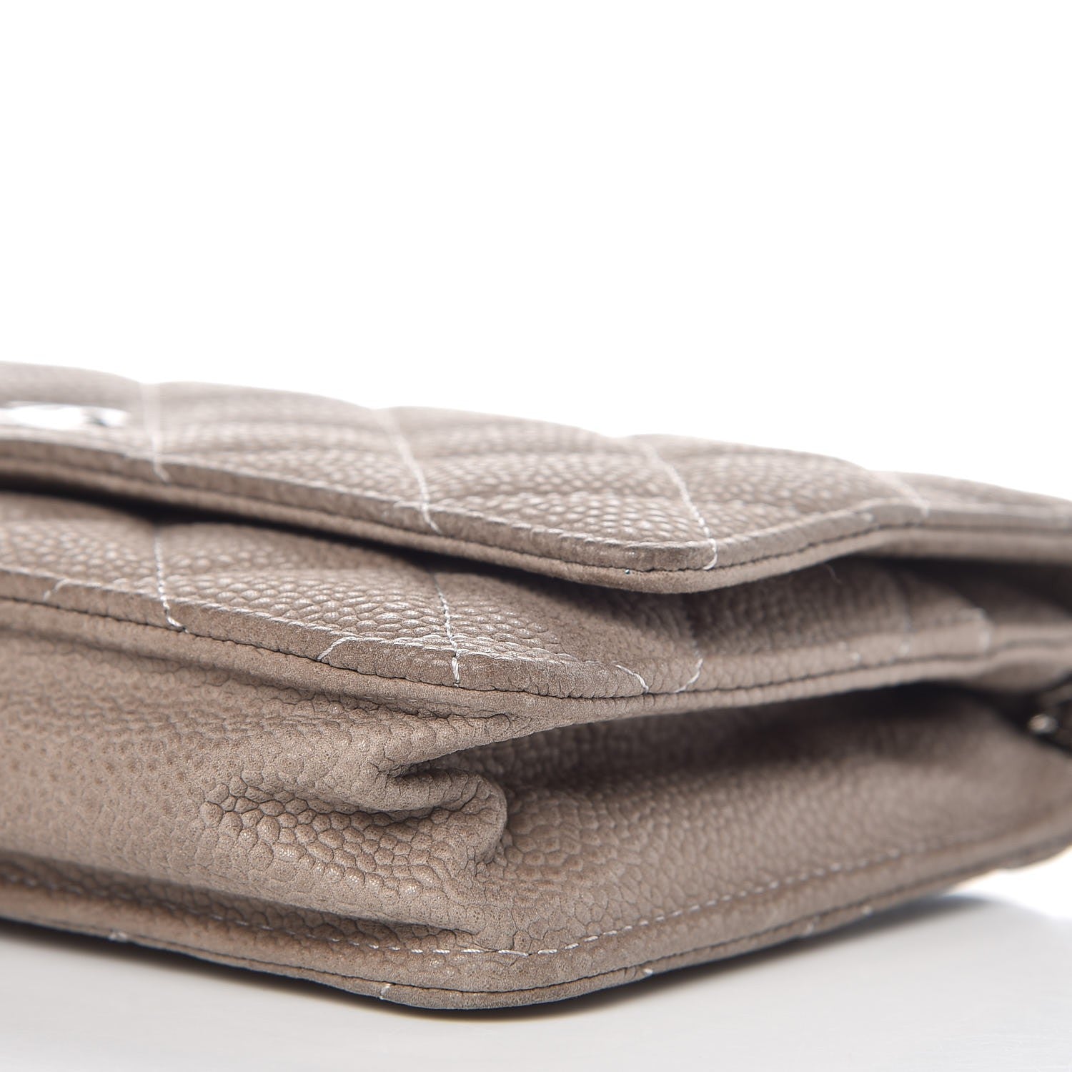 Chanel Iridescent Caviar Quilted Wallet On Chain WOC Gray 14 of 14