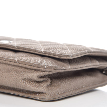 Chanel Iridescent Caviar Quilted Wallet On Chain WOC Gray 14 of 14