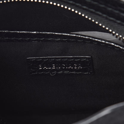Balenciaga Agneau Classic Silver Hardware Nano City Logo Strap Black White 8 of 8