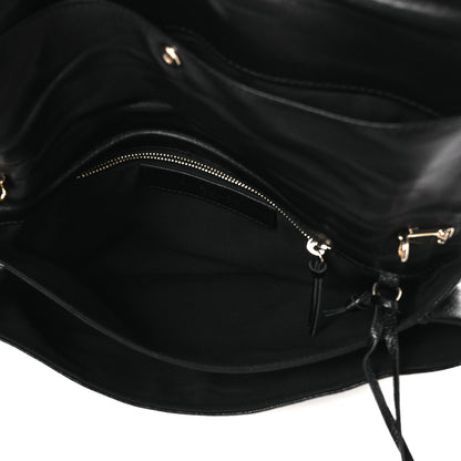 Balenciaga Chevre Gold Metallic Edge Hardware Envelope Clutch Black 6 of 12