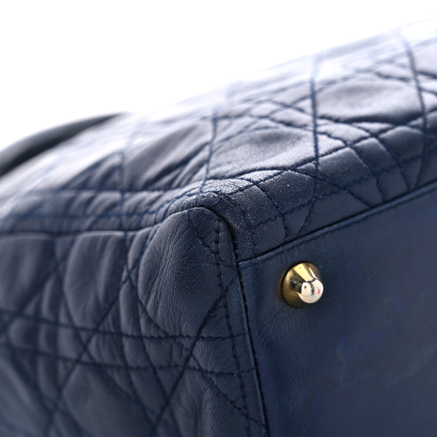 Christian Dior Lambskin Cannage Large Lady Dior Navy 7 of 24