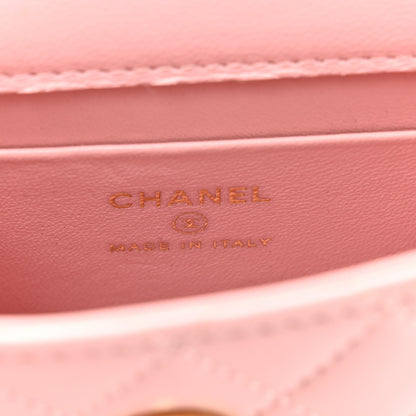 Chanel Lambskin Enamel Quilted Mini Top Handle Flap Pink 7 of 12