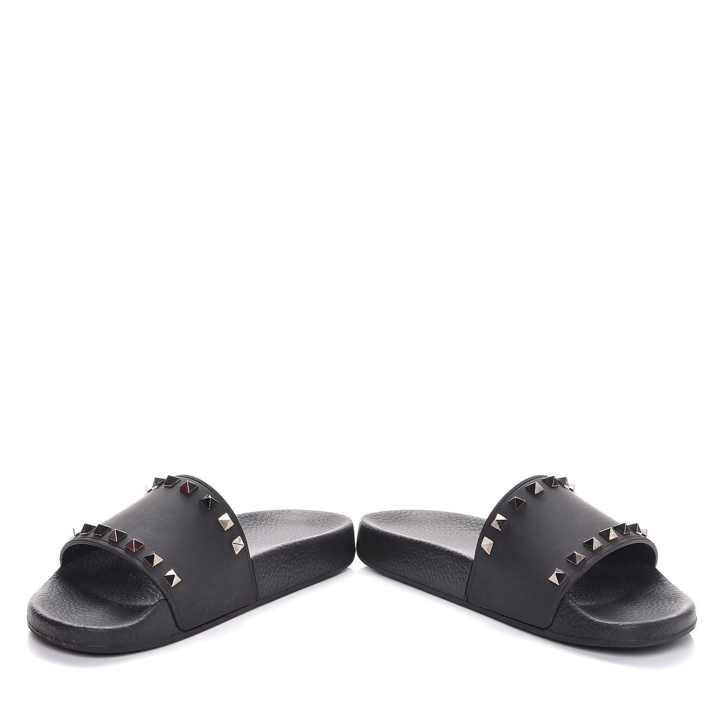 Rubber Rockstud Slide Sandals 37 Black