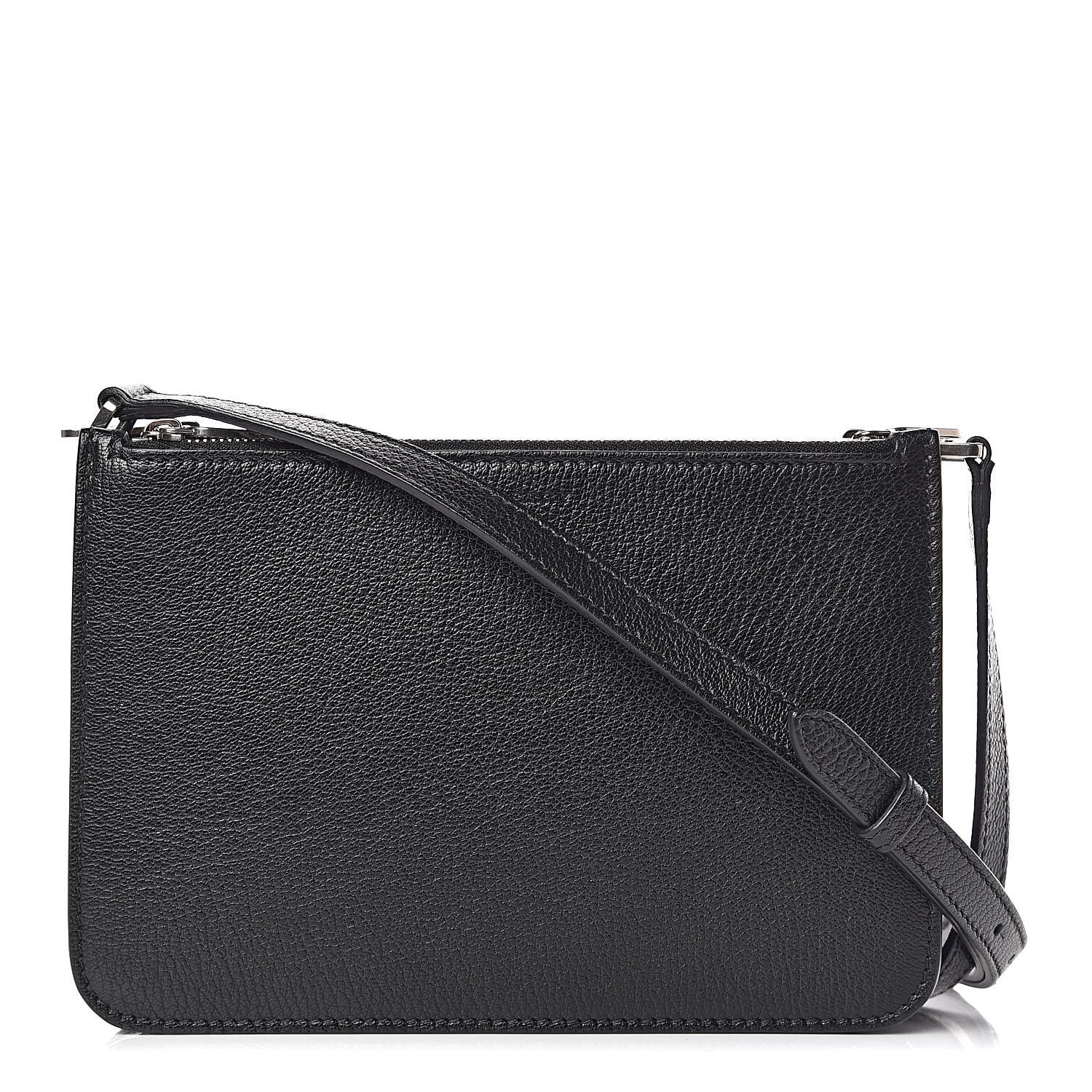 Burberry Grainy Goatskin Penhurst D-Ring Triple Zip Crossbody Bag Black 1 of 14