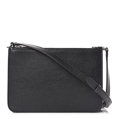 Burberry Grainy Goatskin Penhurst D-Ring Triple Zip Crossbody Bag Black 1 of 14