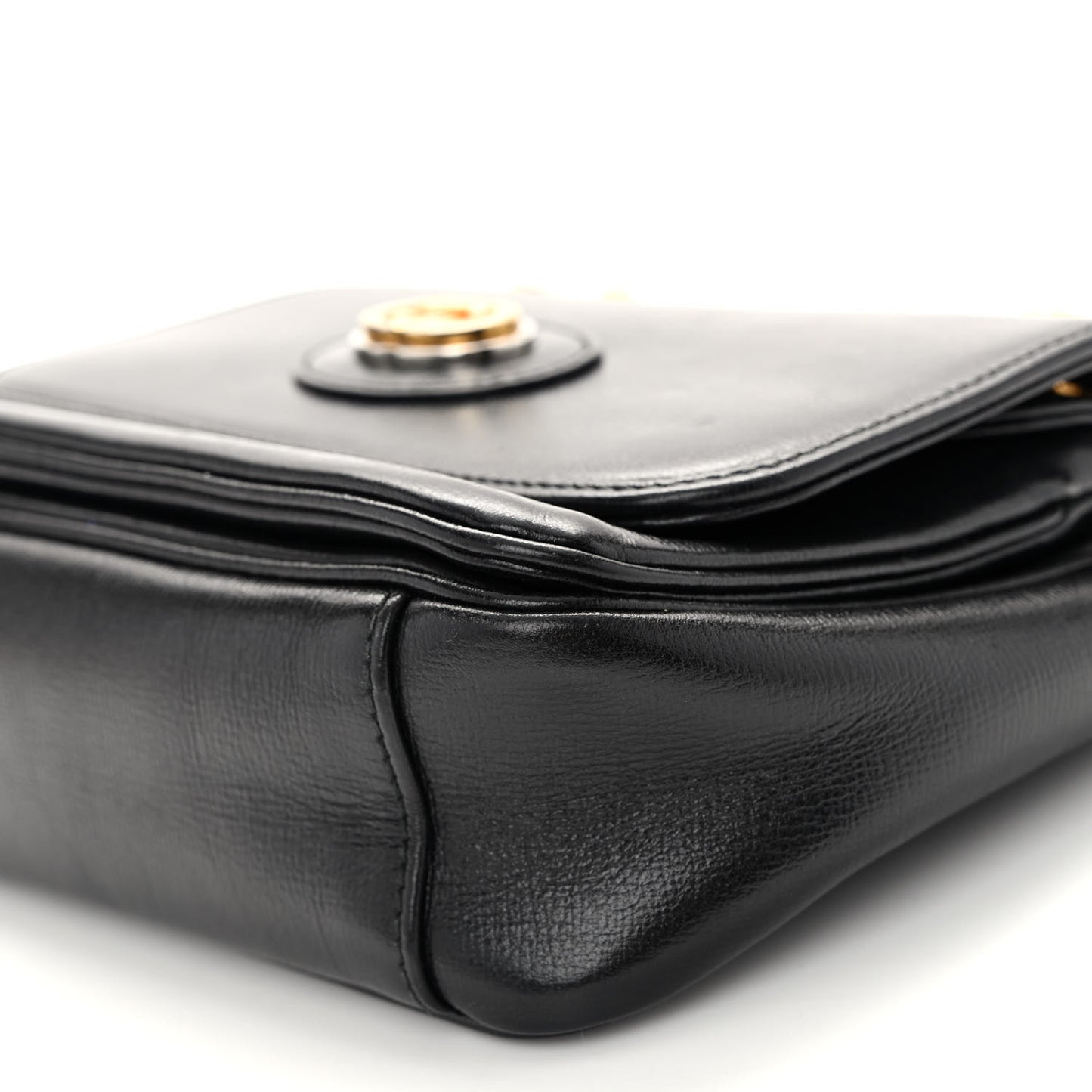 Azalea Calfskin Mini Marina Chain Shoulder Bag Black
