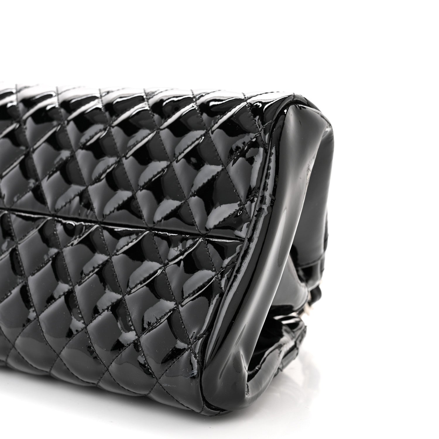 Chanel Patent Quilted Medium Just Mademoiselle Bowling Bag Black 10 of 10