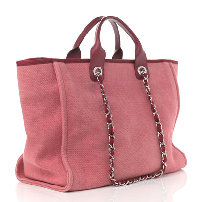 Chanel Canvas Medium Deauville Tote Red 3 of 12