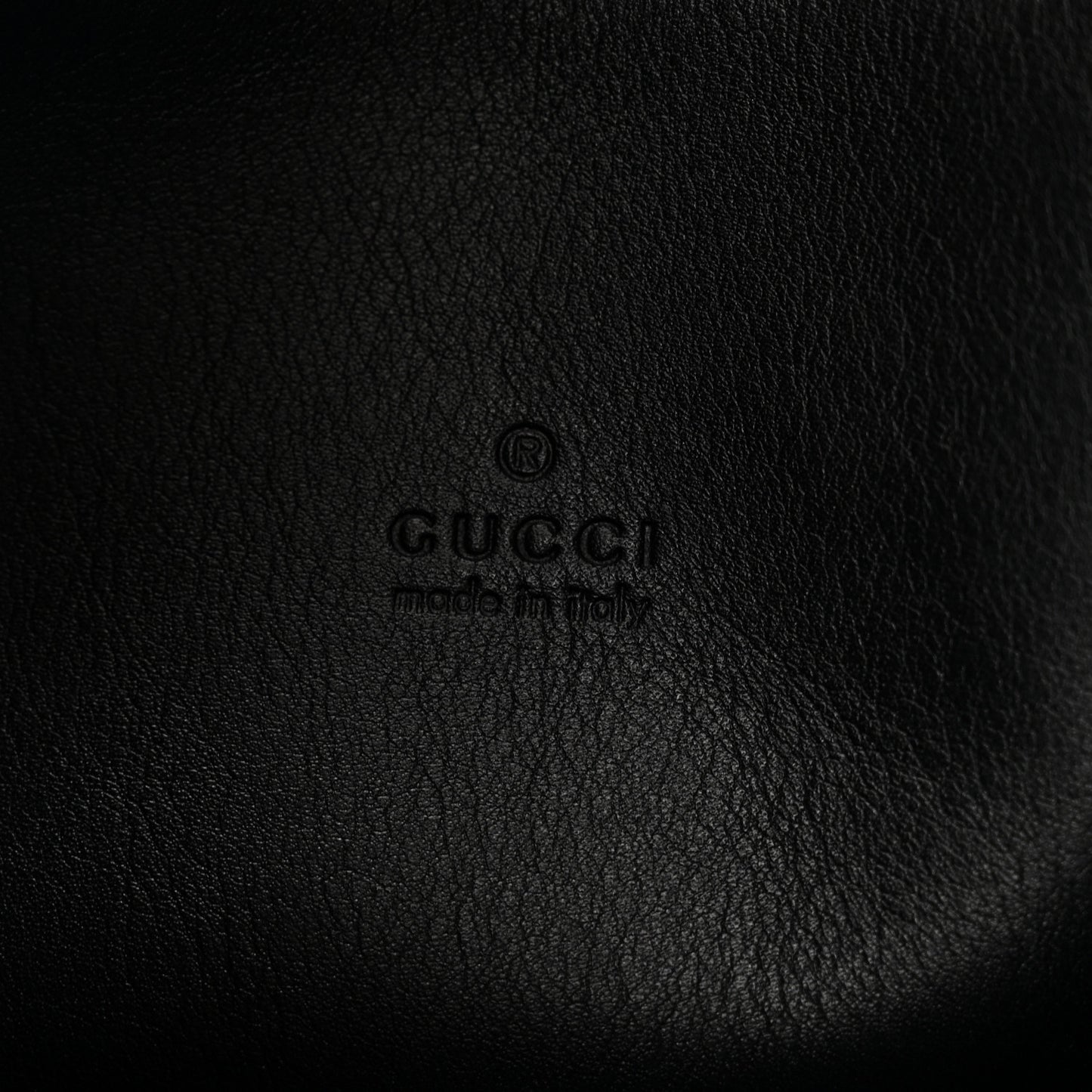 GG Calfskin Embossed B Medium Shoulder Bag Arabella Black