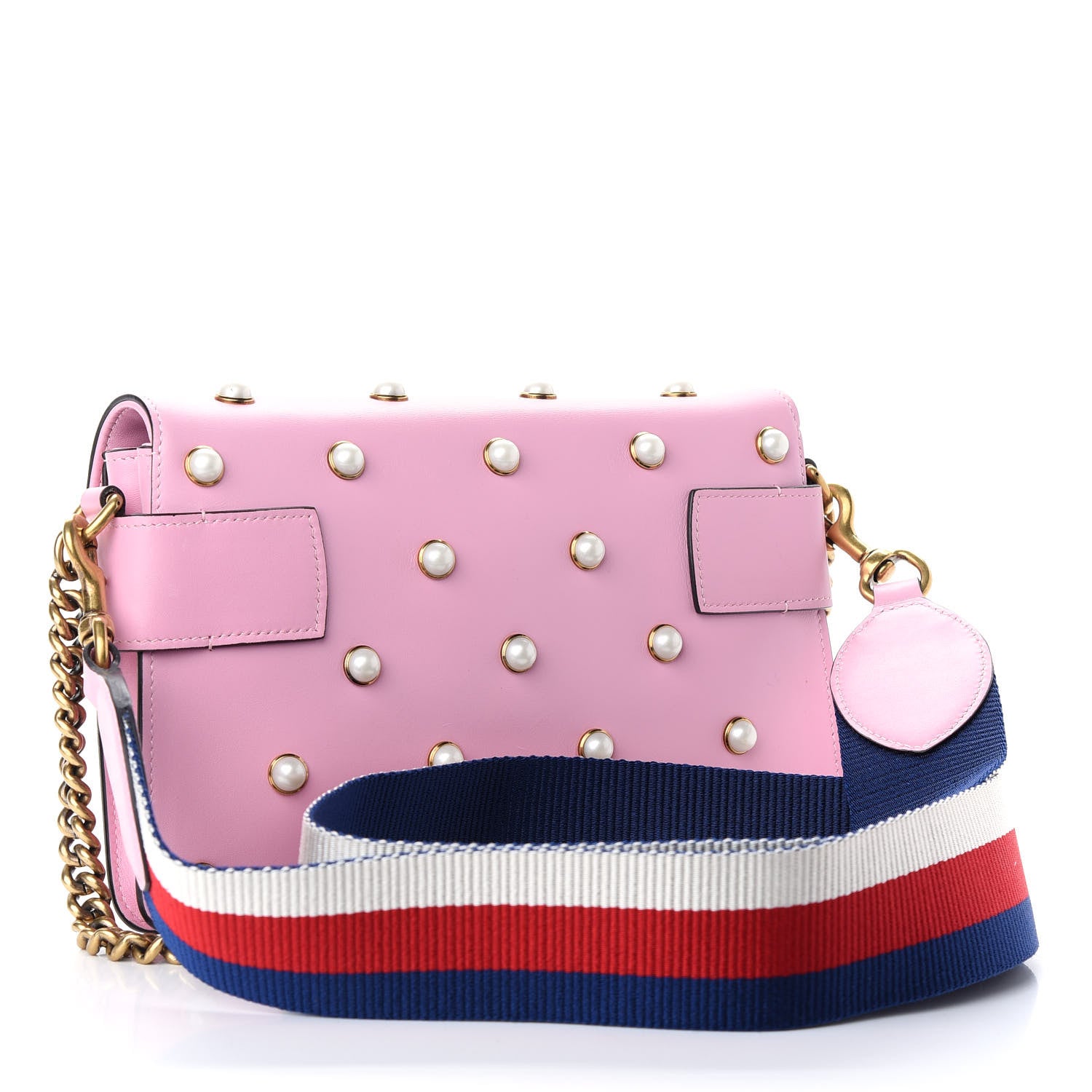 Gucci Nappa Pearl Studded Mini Queen Margaret Broadway Shoulder Bag Sugar Pink 2 of 8