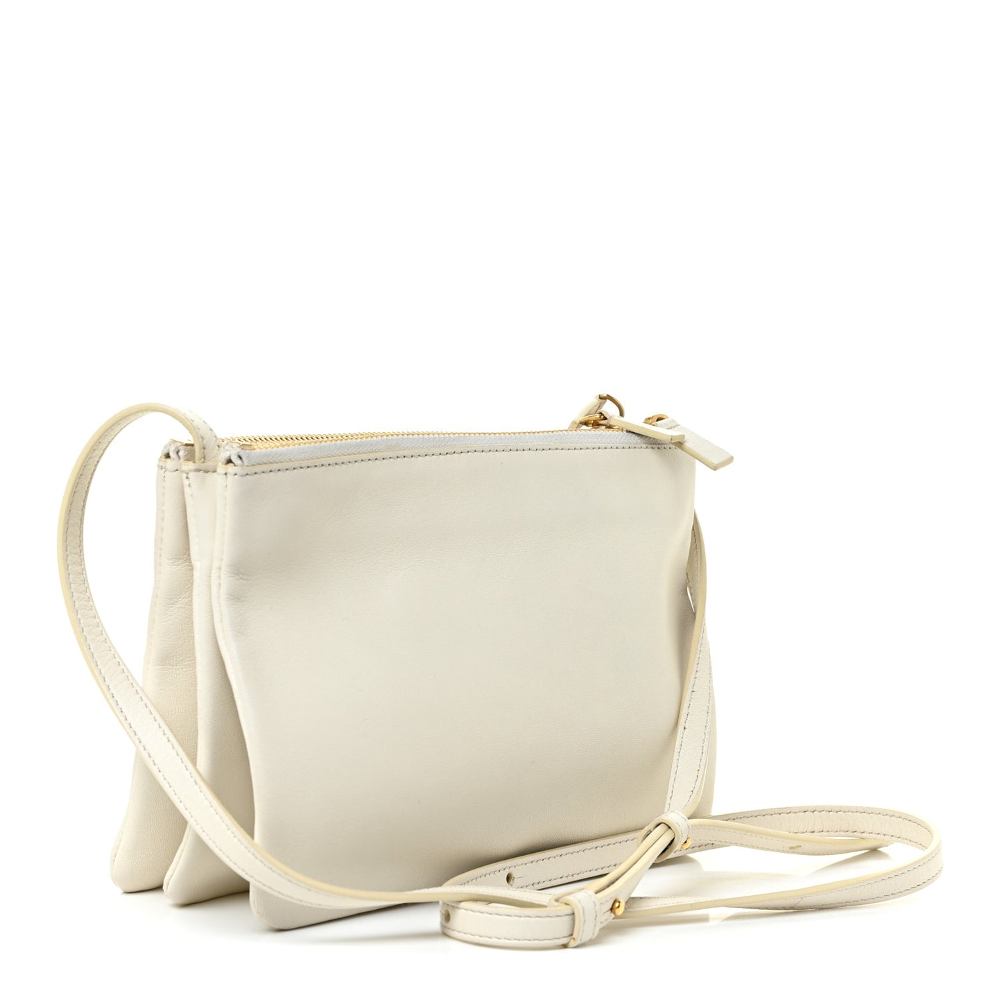 Lambskin Large Trio Crossbody Bag White