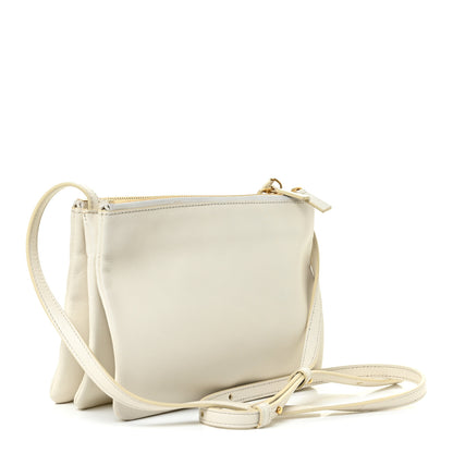Celine Lambskin Large Trio Crossbody Bag White 2 of 18