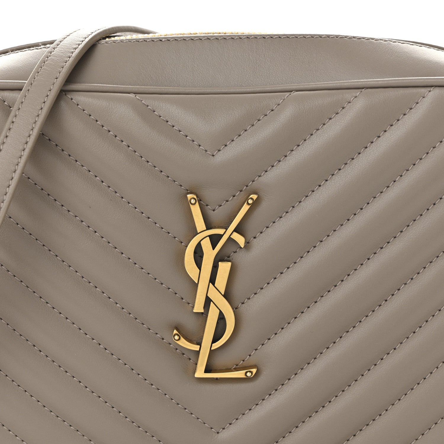 Saint Laurent Calfskin Matelasse Monogram Lou Camera Bag Dusty Grey 8 of 10