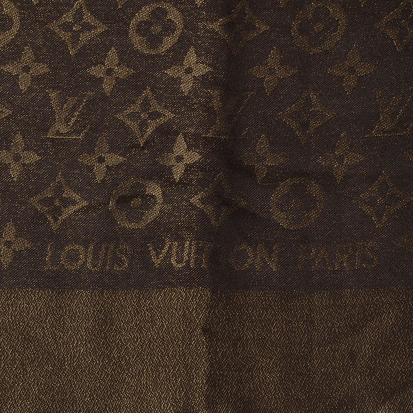 Silk Lurex Wool Monogram Shine Shawl Brown