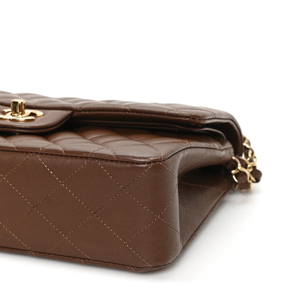 Chanel Lambskin Quilted Small Double Flap Dark Brown 9 of 10