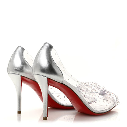 Christian Louboutin PVC Jelly Strass Nappa Laminata 80 Pumps 36.5 Crystal Silver 5 of 9