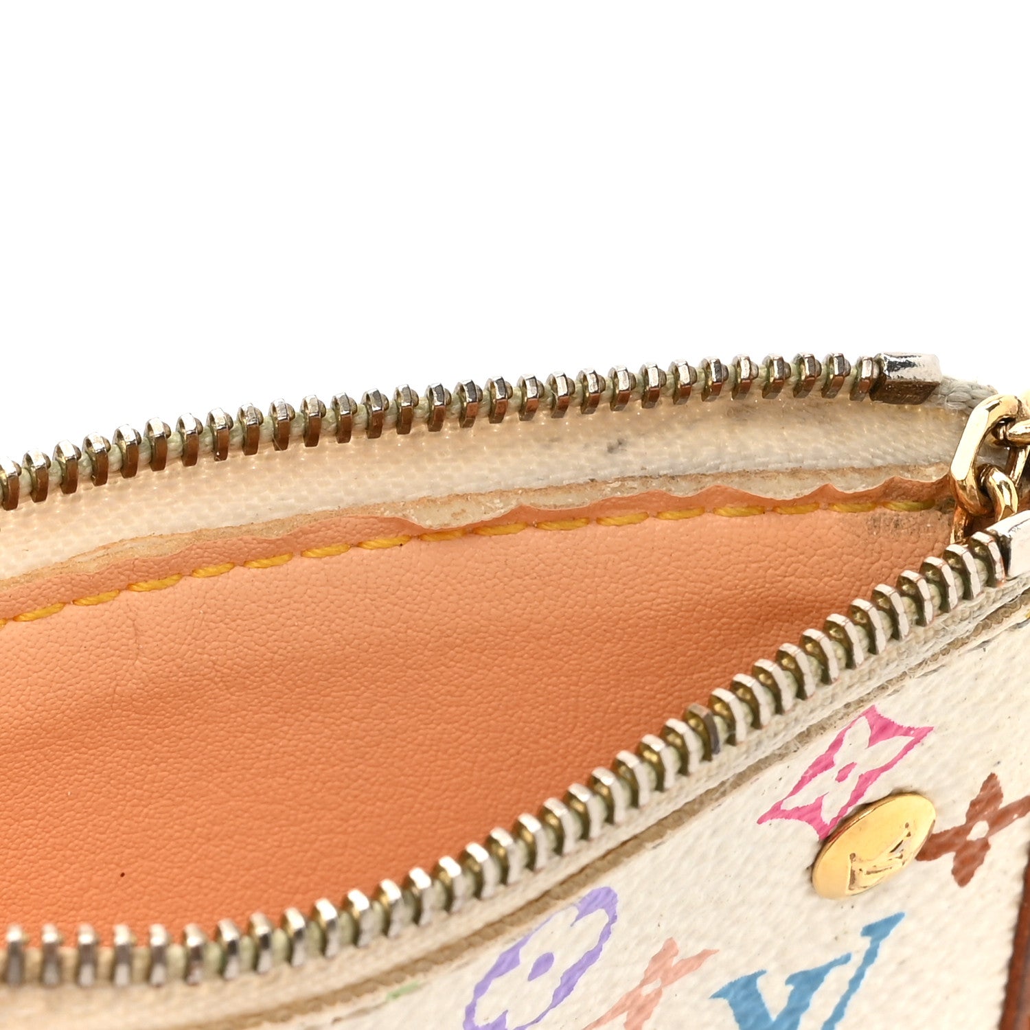 Louis Vuitton Monogram Multicolor Key Pouch White 7 of 9