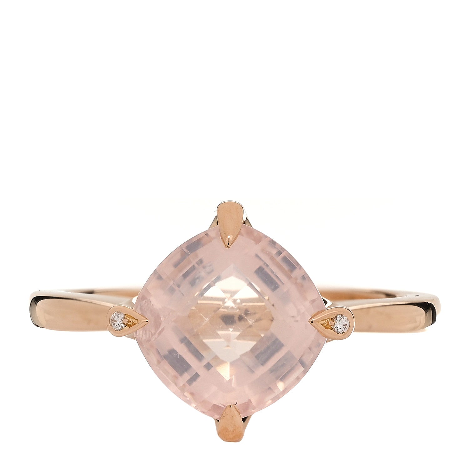 Cartier 18K Pink Gold Diamond Rose Quartz Inde Mysterieuse Ring 54 6.75 1 of 6