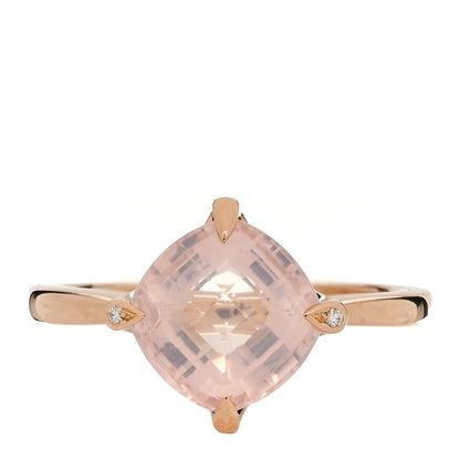 Cartier 18K Pink Gold Diamond Rose Quartz Inde Mysterieuse Ring 54 6.75 1 of 6