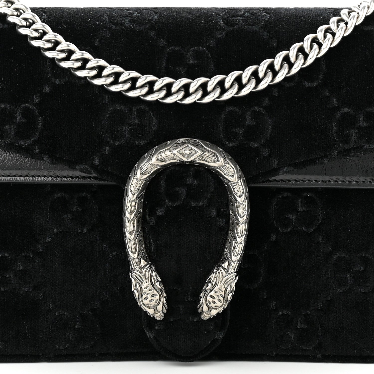 Gucci Velvet GG Monogram Small Dionysus Shoulder Bag Black 9 of 11