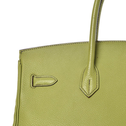 Hermes Taurillon Clemence Birkin 35 Vert Anis 30 of 41
