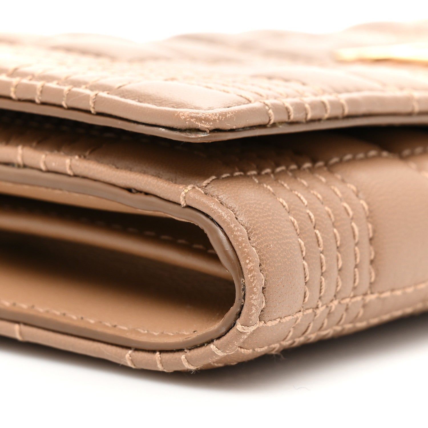 Burberry Lambskin Quilted Lola Wallet Beige 13 of 15