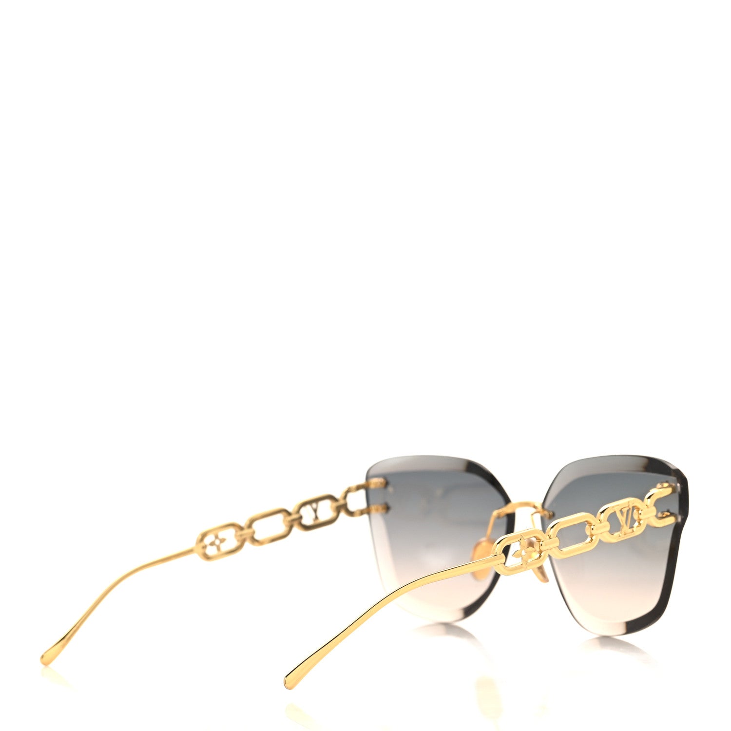 Louis Vuitton Metal Rimless LV Jewel Cat Eye Sunglasses Gradient Blue 4 of 7