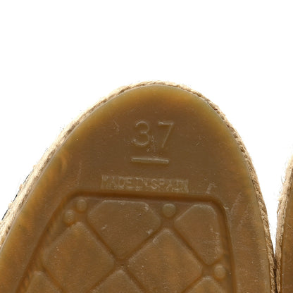 Chanel Laminated Lambskin Grosgrain CC Espadrilles 37 Gold Black 7 of 8