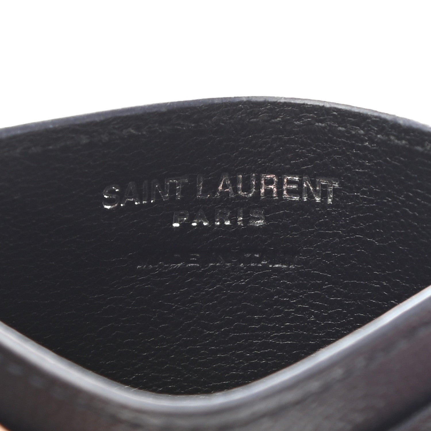 Saint Laurent Grain De Poudre Matelasse Chevron Monogram Credit Card Case Navy 6 of 7