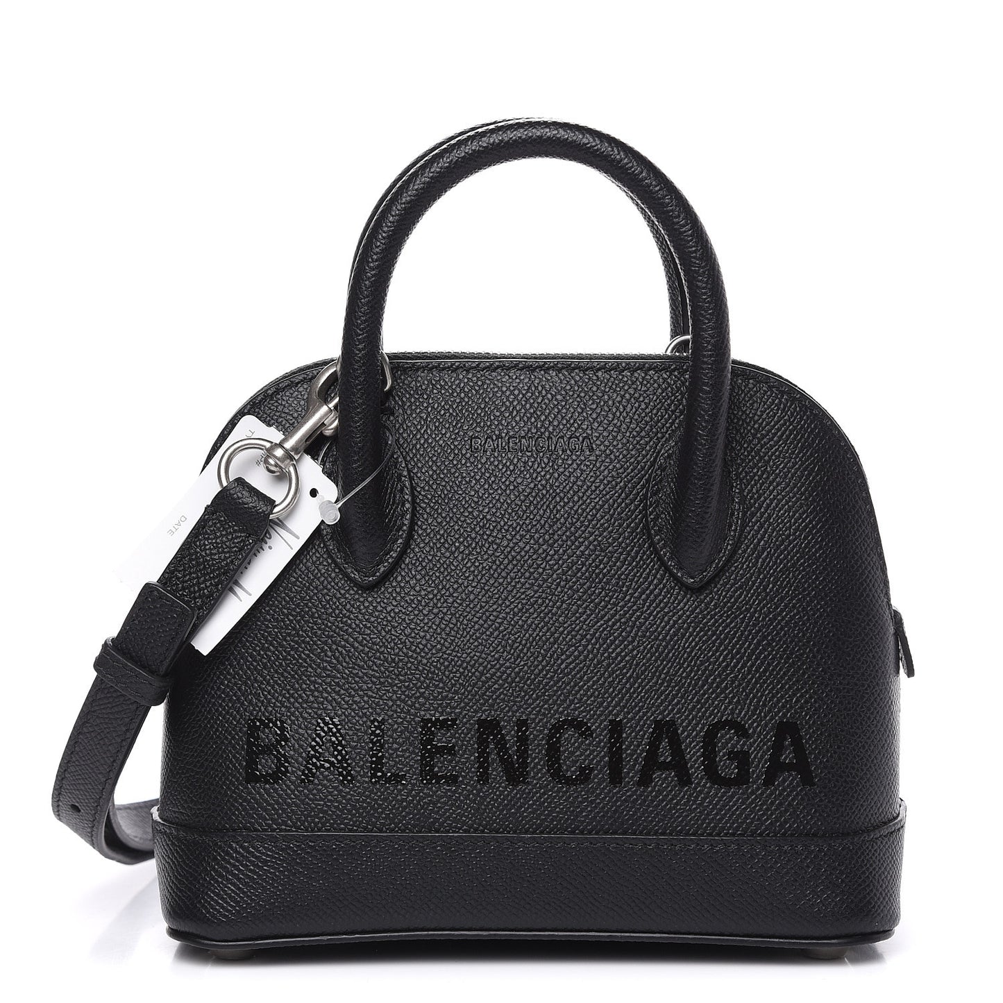 Signature Grained Calfskin XXS Ville Top Handle Bag Black