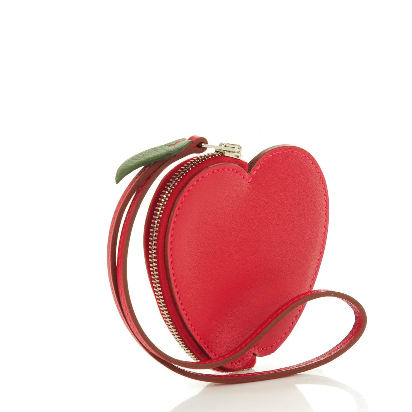 Tadelakt Tutti Frutti Pomme Coin Purse Wristlet Rouge Vif