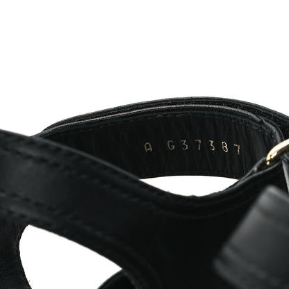 Chanel Lambskin CC Turnlock Sandals 37 Black 9 of 10