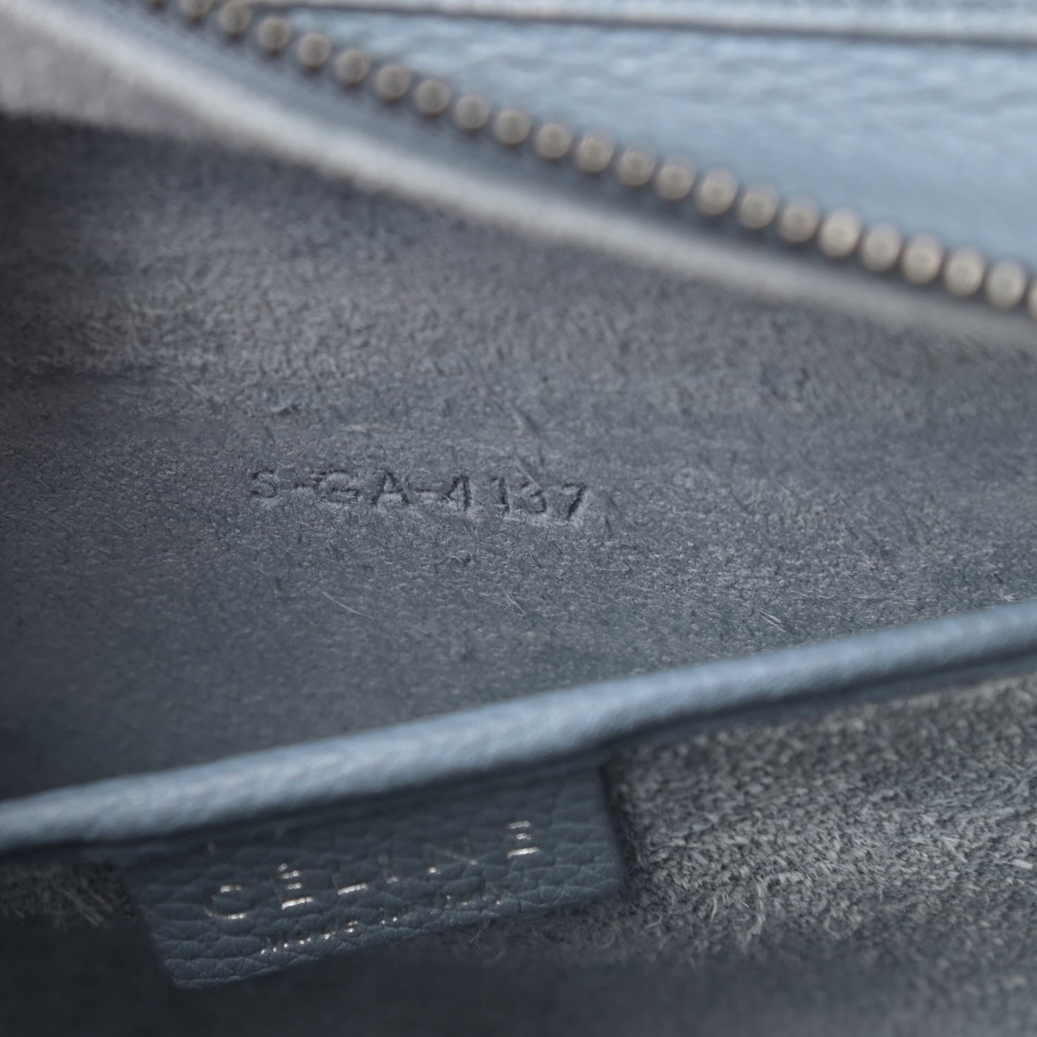 Celine Drummed Calfskin Nano Luggage Blue 7 of 16