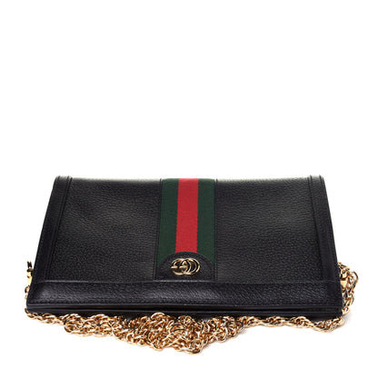 Gucci Calfskin GG Web Small Ophidia Chain Shoulder Bag Black 18 of 21