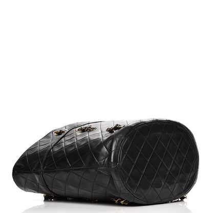 Chanel Lambskin Quilted Shopper Tote Black 4 of 9
