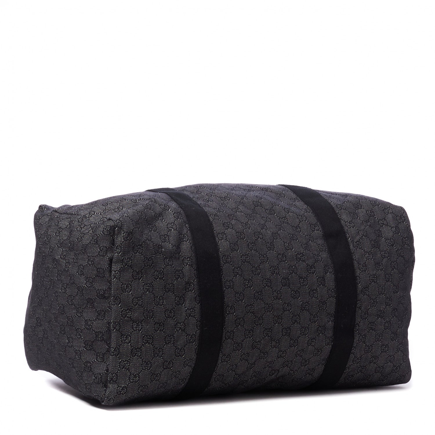 Gucci Denim Monogram Large Collapsible Carry On Duffle Black 3 of 7