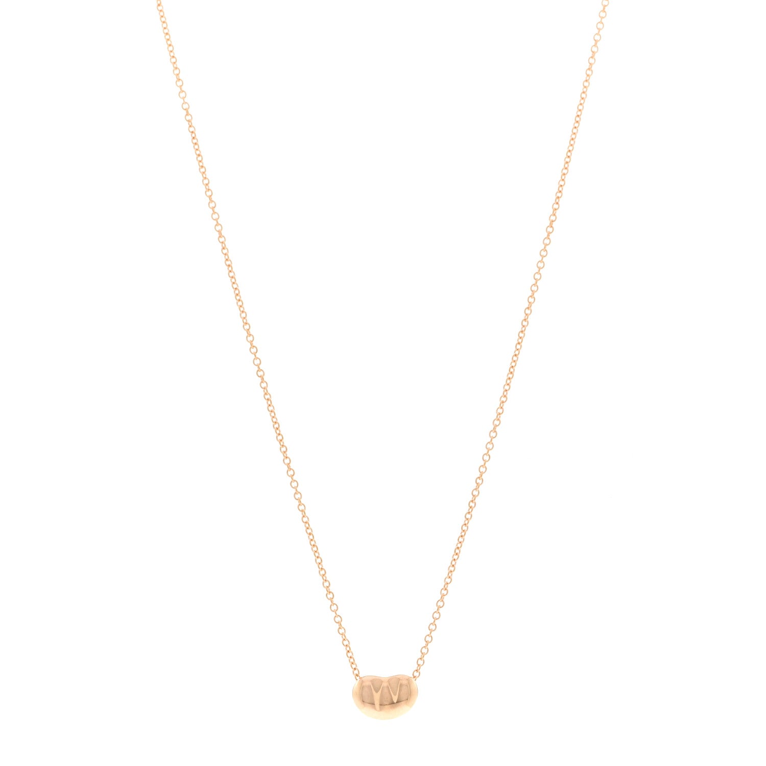 Tiffany 18K Rose Gold 9mm Elsa Peretti Bean Pendant Necklace