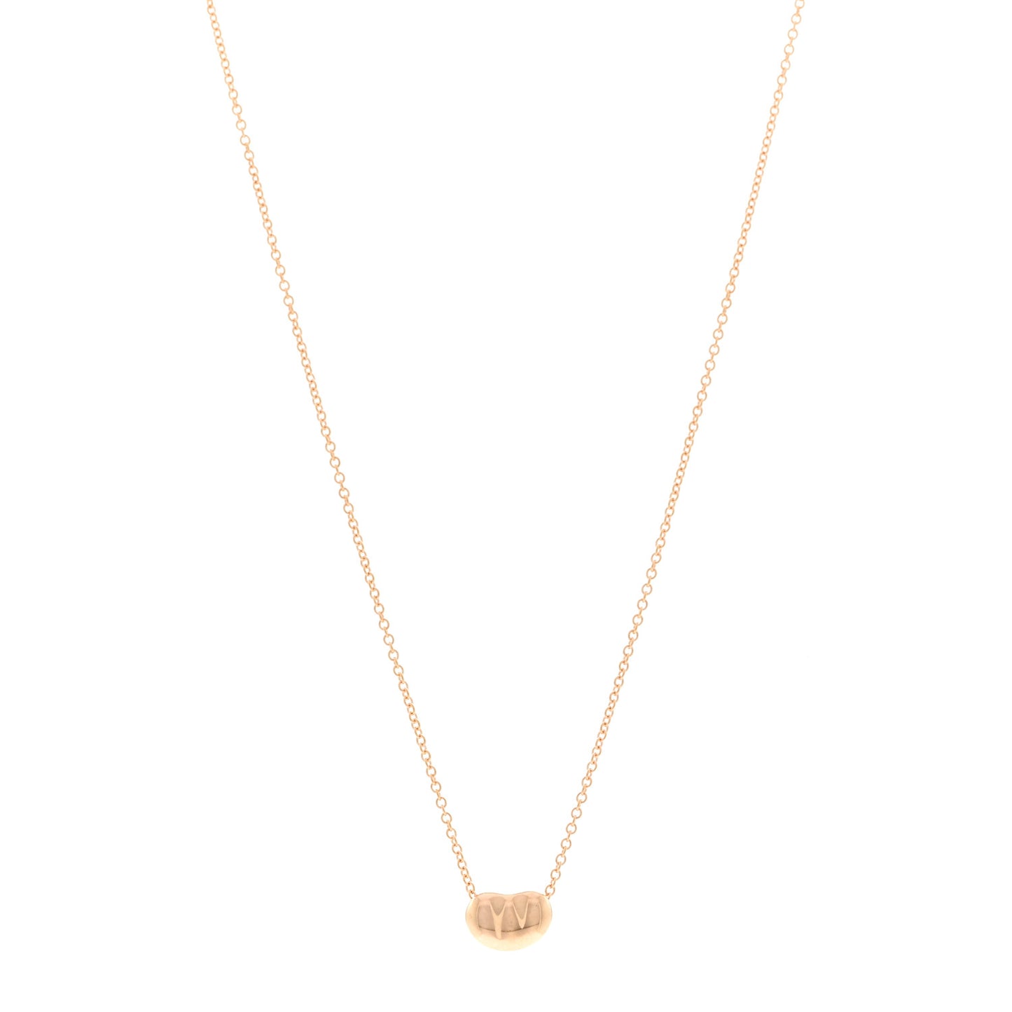 18K Rose Gold 9mm Elsa Peretti Bean Pendant Necklace
