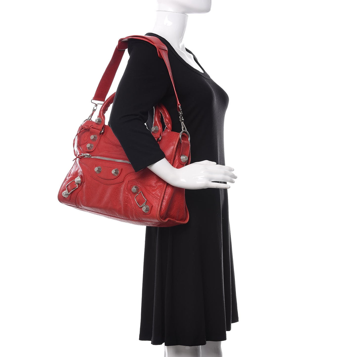 Agneau Giant 21 Silver Hardware City Rouge Coquelicot