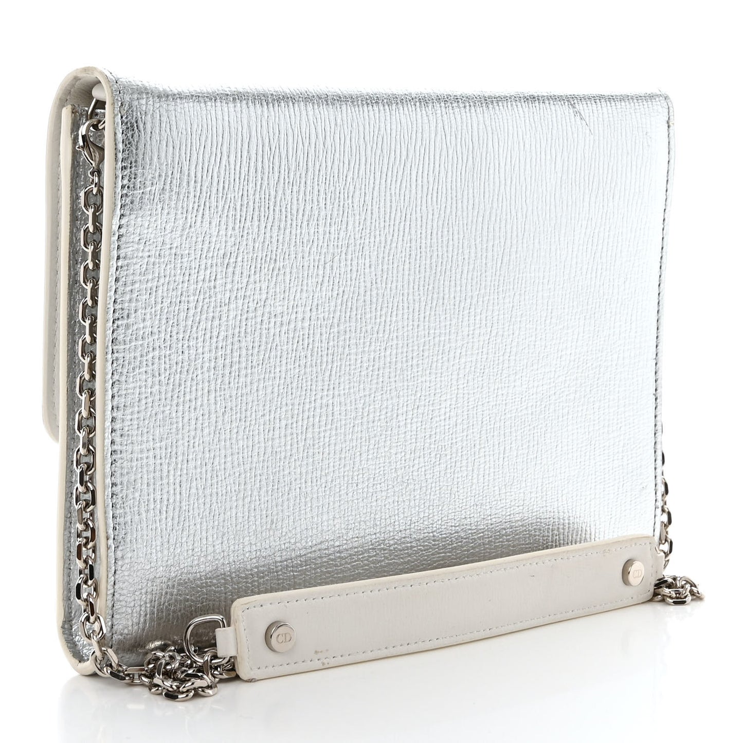 Goatskin Diorever Wallet On Chain Argent