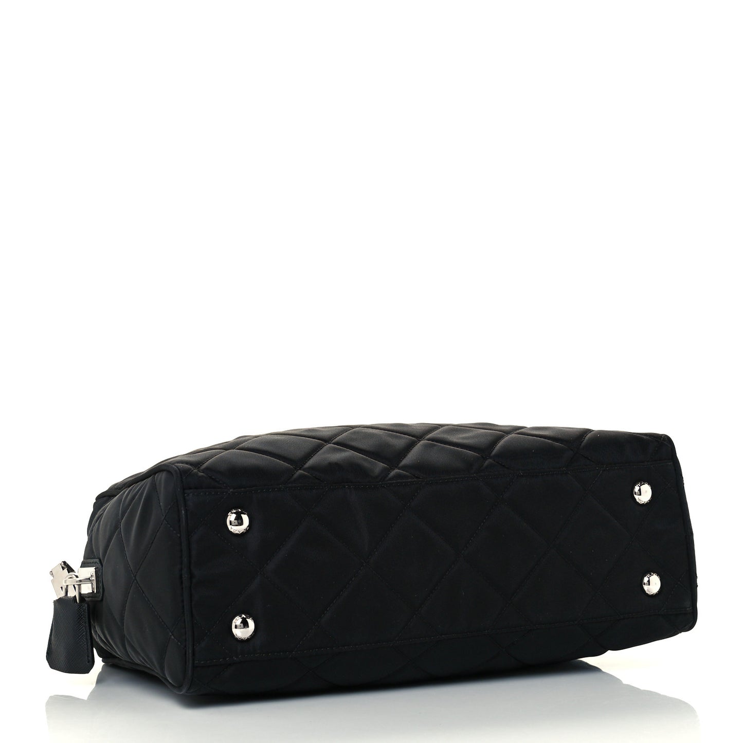 Nylon Tessuto Impuntu Quilted Shoulder Bag Black