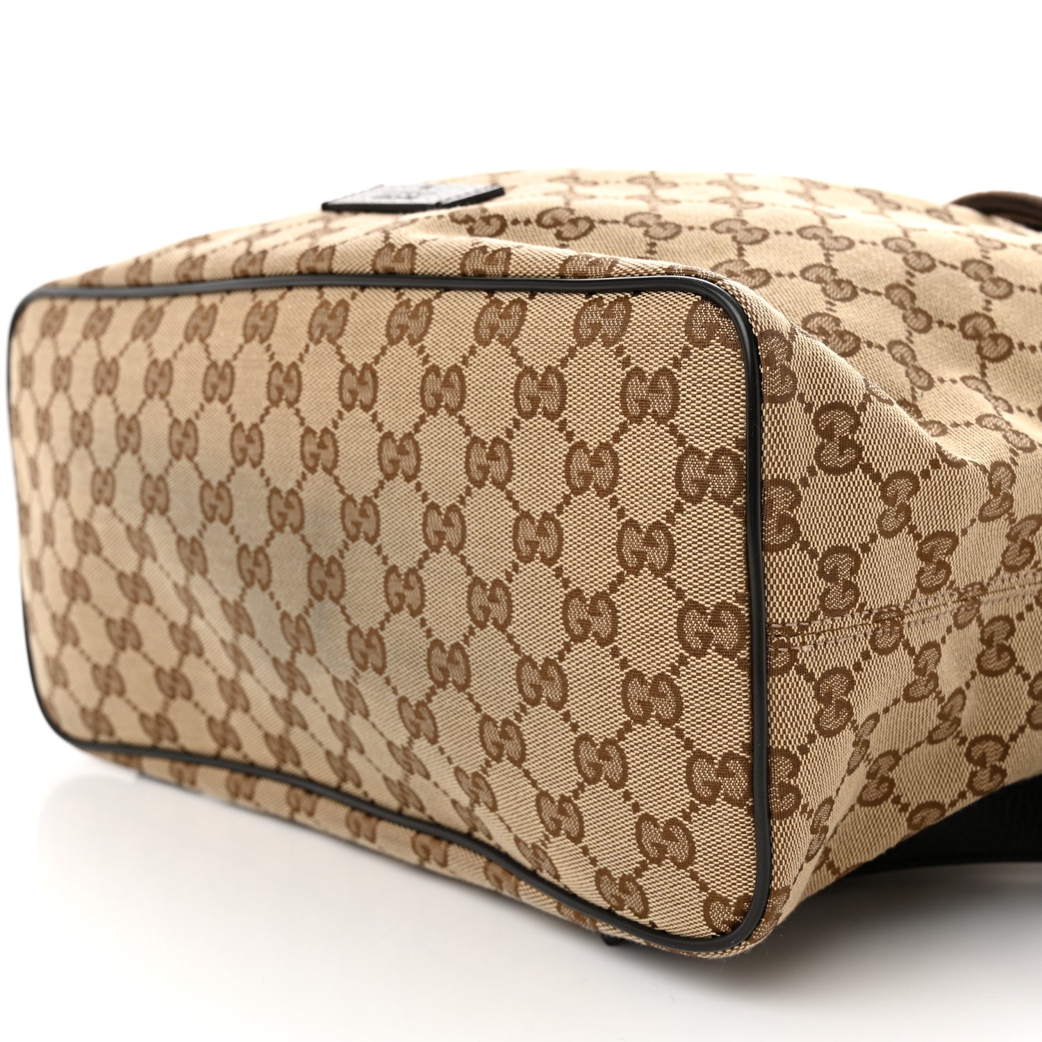 Gucci Monogram Dollar Calfskin O Drawstring Backpack Beige Ebony Testa di Moro Dark Chocolate 10 of 11
