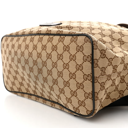 Gucci Monogram Dollar Calfskin O Drawstring Backpack Beige Ebony Testa di Moro Dark Chocolate 10 of 11